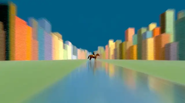 Motion-blurred city ride generated from text