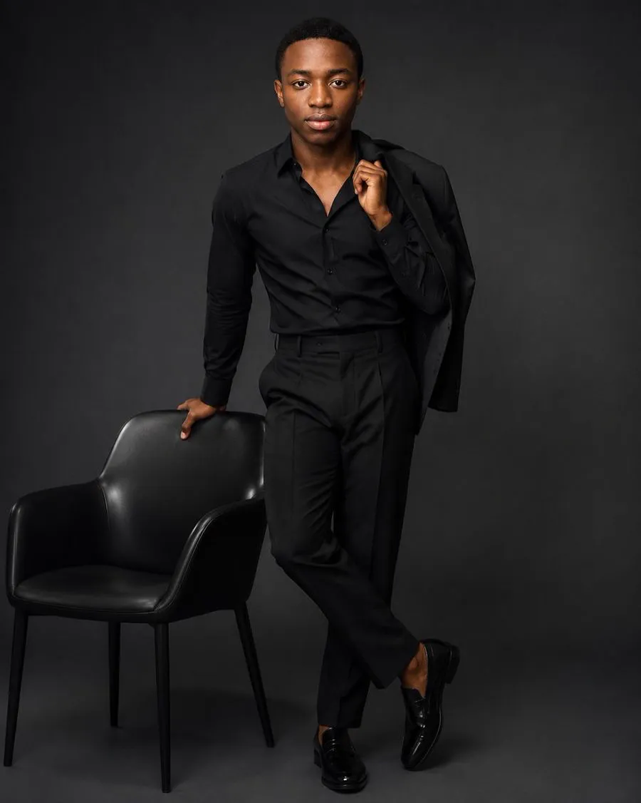 Luxury studio fashion portrait generated from text