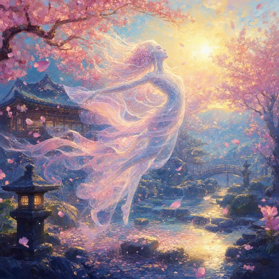 Ethereal starlight spirit oil painting generated from a text prompt