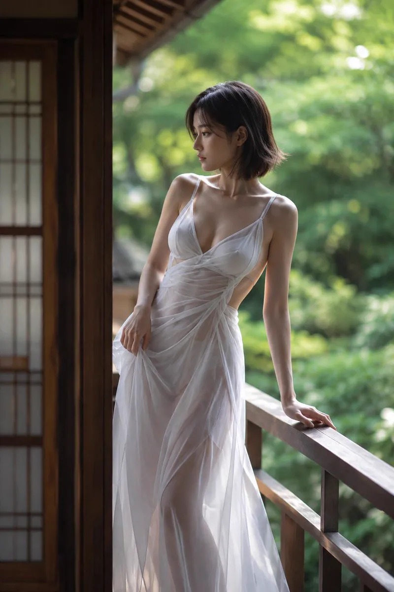 Japanese veranda portrait generated with text to image AI