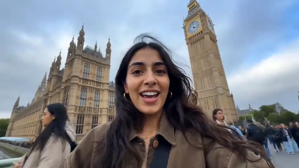 London travel vlog scene generated with AI video